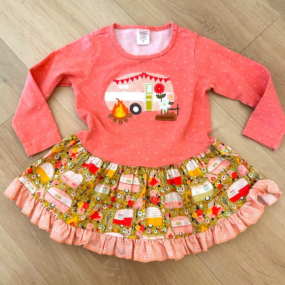 Other - Ric rac and ruffles size 2T ruffle tunic pink floral camper